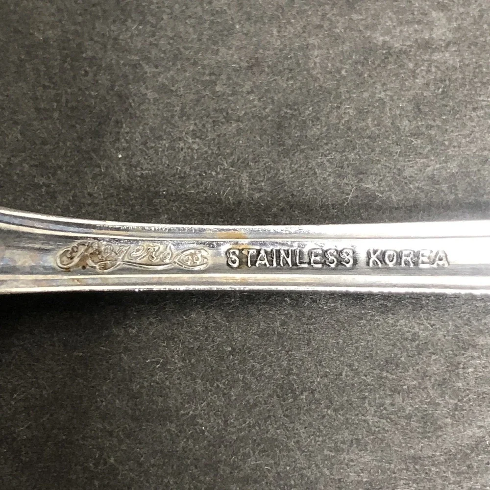 Rogers Stanley Roberts Rose Bud Flatware Stainless Floral 6 Pieces Knives Spoons